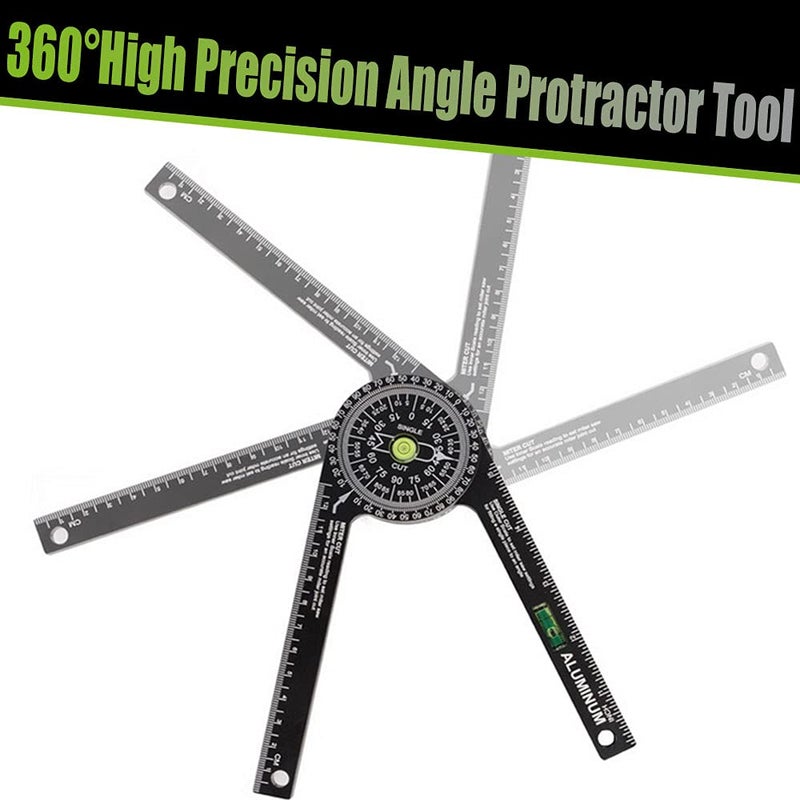 Miotorio Miter Saw Protractor,Aluminum Protractor Angle Finder with Level Gauge High Precision Laser Inside & Outside Miter Angle Finder for Angle Finder Carpenters, Trim Work,Plumbers and All Building Trades - Image 3